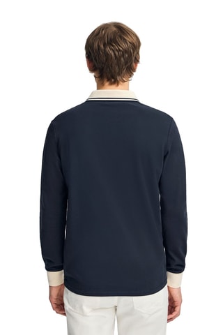 Polo regular - Bleu marine et écru