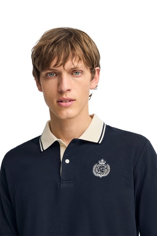 Polo regular - Bleu marine et écru