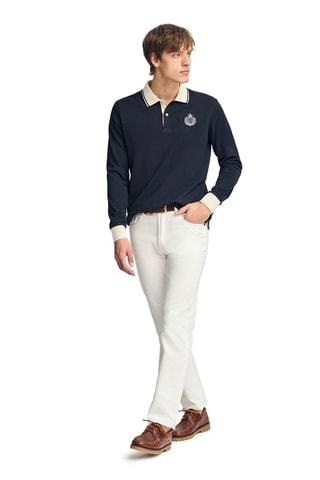 Polo regular - Bleu marine et écru