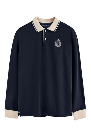 Polo regular - Bleu marine et écru
