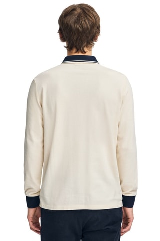Polo regular - Ecru et bleu marine