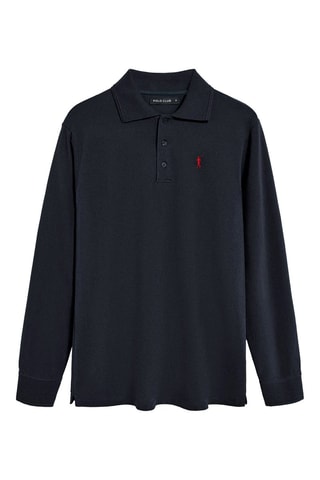 2 polos regular - Blanc et bleu marine