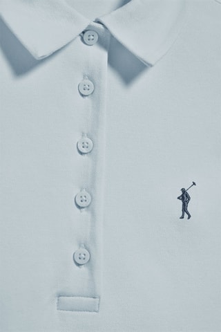 2 polos slim - Blanc et bleu