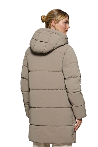 Doudoune longue à capuche - Taupe