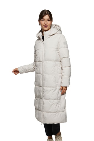 Doudoune longue à capuche Beige