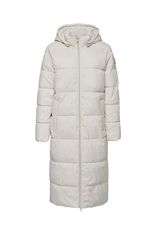 Doudoune longue à capuche Beige