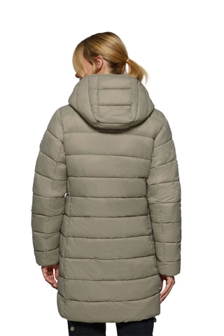 Doudoune longue à capuche - Taupe