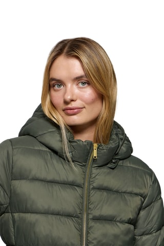 Doudoune longue à capuche - Vert