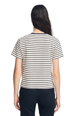 T-shirt regular - Ecru et bleu marine