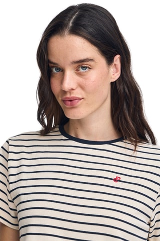 T-shirt regular - Ecru et bleu marine