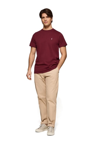 2 t-shirts regular - Bleu gris et bordeaux