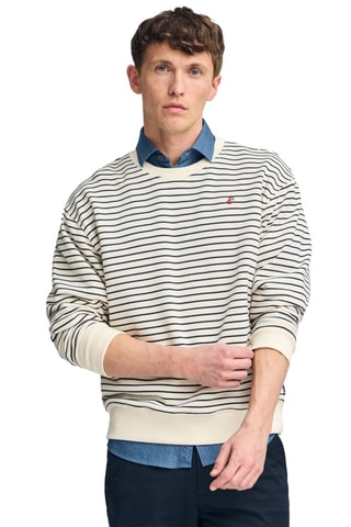 Sweat oversize - Écru et bleu marine