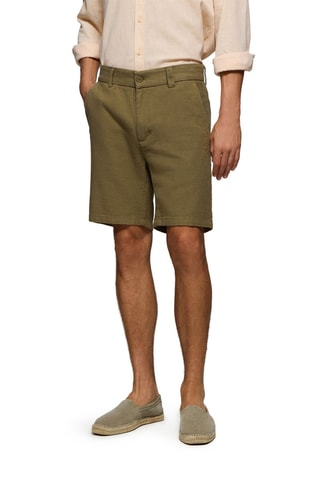 Short relaxed en lin - Kaki
