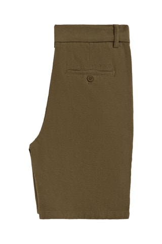 Short relaxed en lin - Kaki