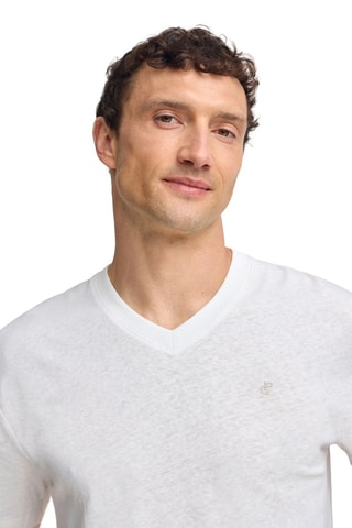 T-shirt regular en lin - Blanc