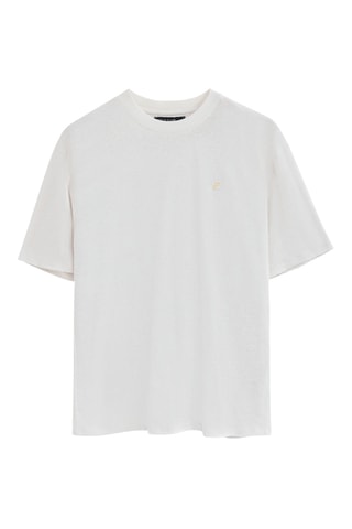 T-shirt regular en lin - Blanc
