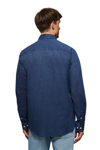 Chemise regular en lin - Bleu marine