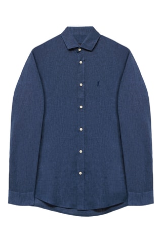 Chemise regular en lin - Bleu marine
