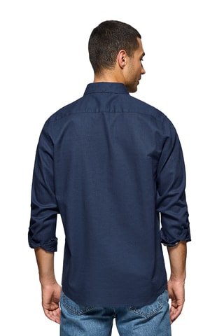 Chemise regular en lin - Bleu marine