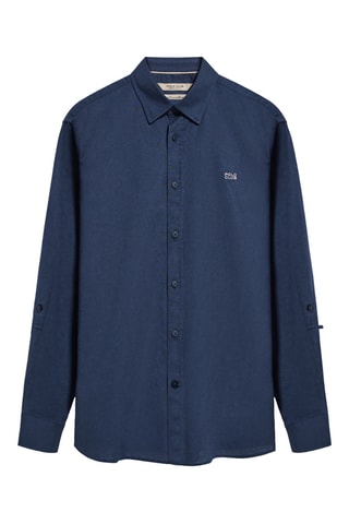 Chemise regular en lin - Bleu marine