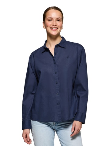 Chemisier relaxed en lin - Bleu marine