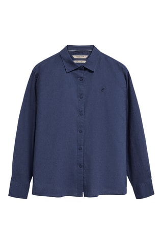 Chemisier relaxed en lin - Bleu marine