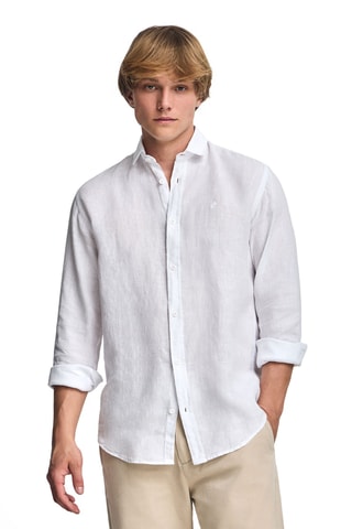 Chemise regular en lin - Blanc