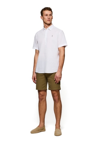 Polo regular en lin - Blanc