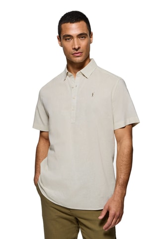 Polo regular en lin - Ecru