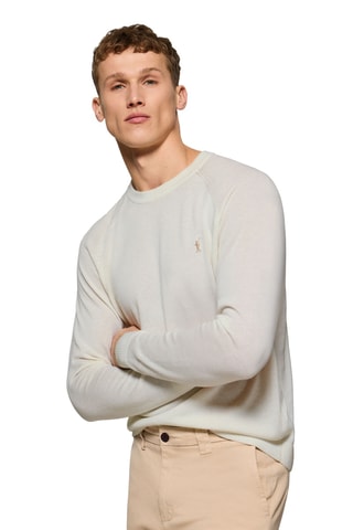 Pull regular en lin - Ecru