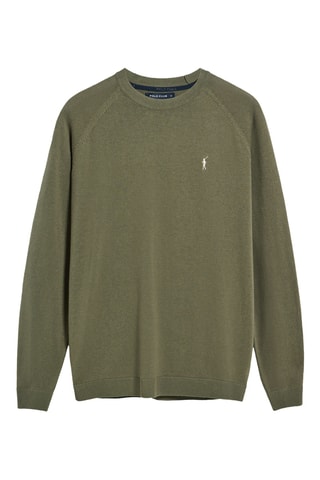 Pull regular en lin - Kaki
