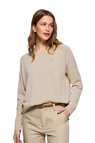 Pull regular en lin - Beige
