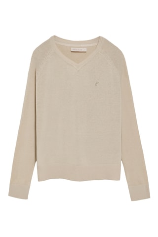 Pull regular en lin - Beige