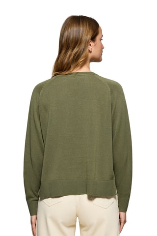 Pull regular en lin - Kaki