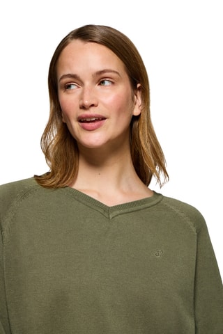 Pull regular en lin - Kaki