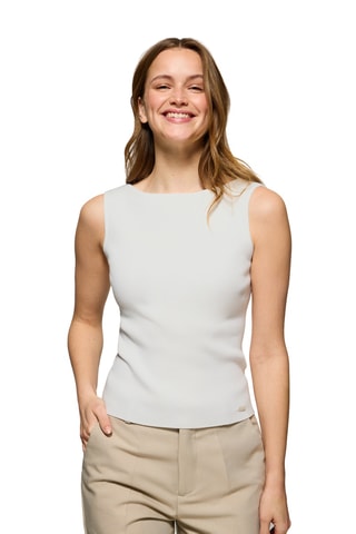 Top slim sans manches - Blanc