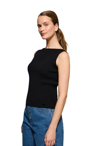 Top slim sans manches - Noir