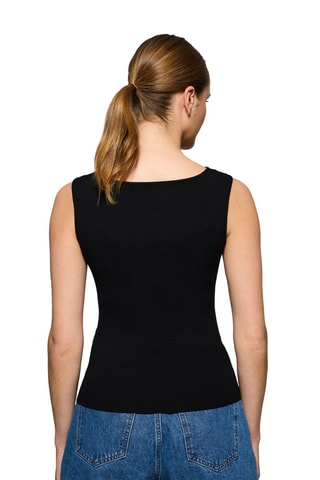 Top slim sans manches - Noir