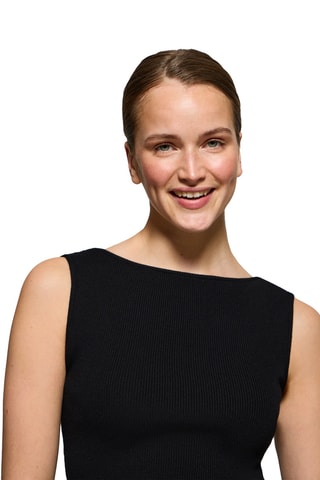 Top slim sans manches - Noir