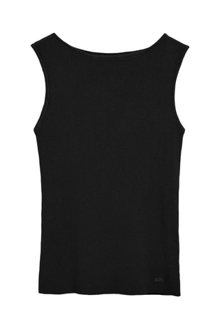 Top slim sans manches - Noir