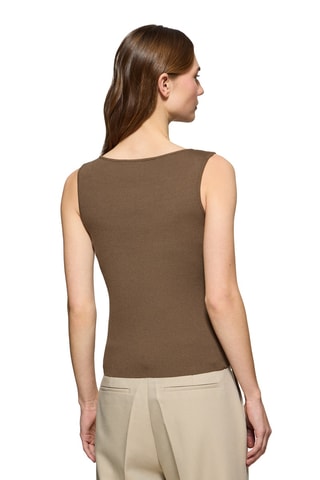 Top slim sans manches - Marron