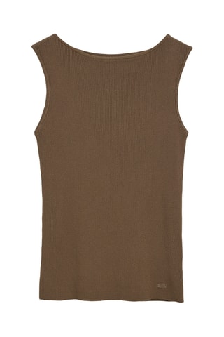 Top slim sans manches - Marron
