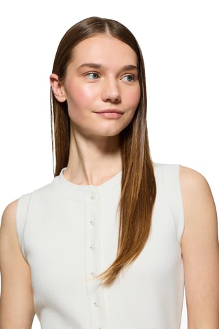 Gilet slim sans manches - Ecru