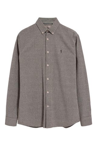 Chemise slim en lin - Marron