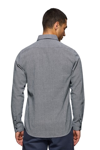 Chemise slim en lin - Bleu marine