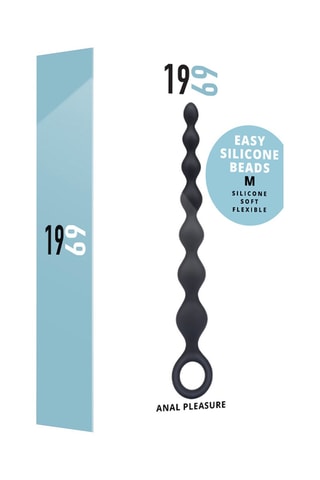 Chaîne anale waterproof Beads M - Noir - 21 cm