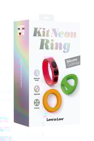 Ensemble Cockring Néon Ring - Rose et orange