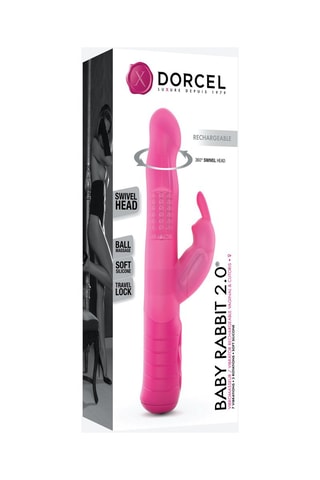 Vibromasseur Rabbit Baby 2.0 waterproof - Magenta - 22 cm
