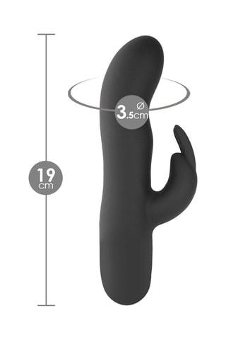 Vibromasseur Rabbit waterproof - Noir - 19 cm