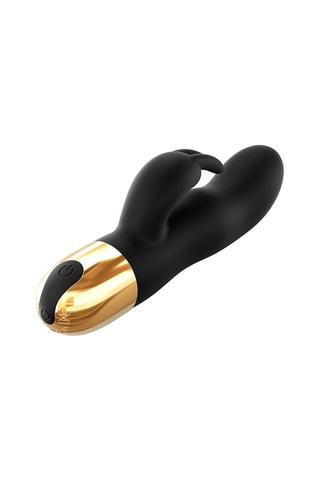 Vibromasseur waterproof Rabbit Expert G - Noir et doré - 19 cm
